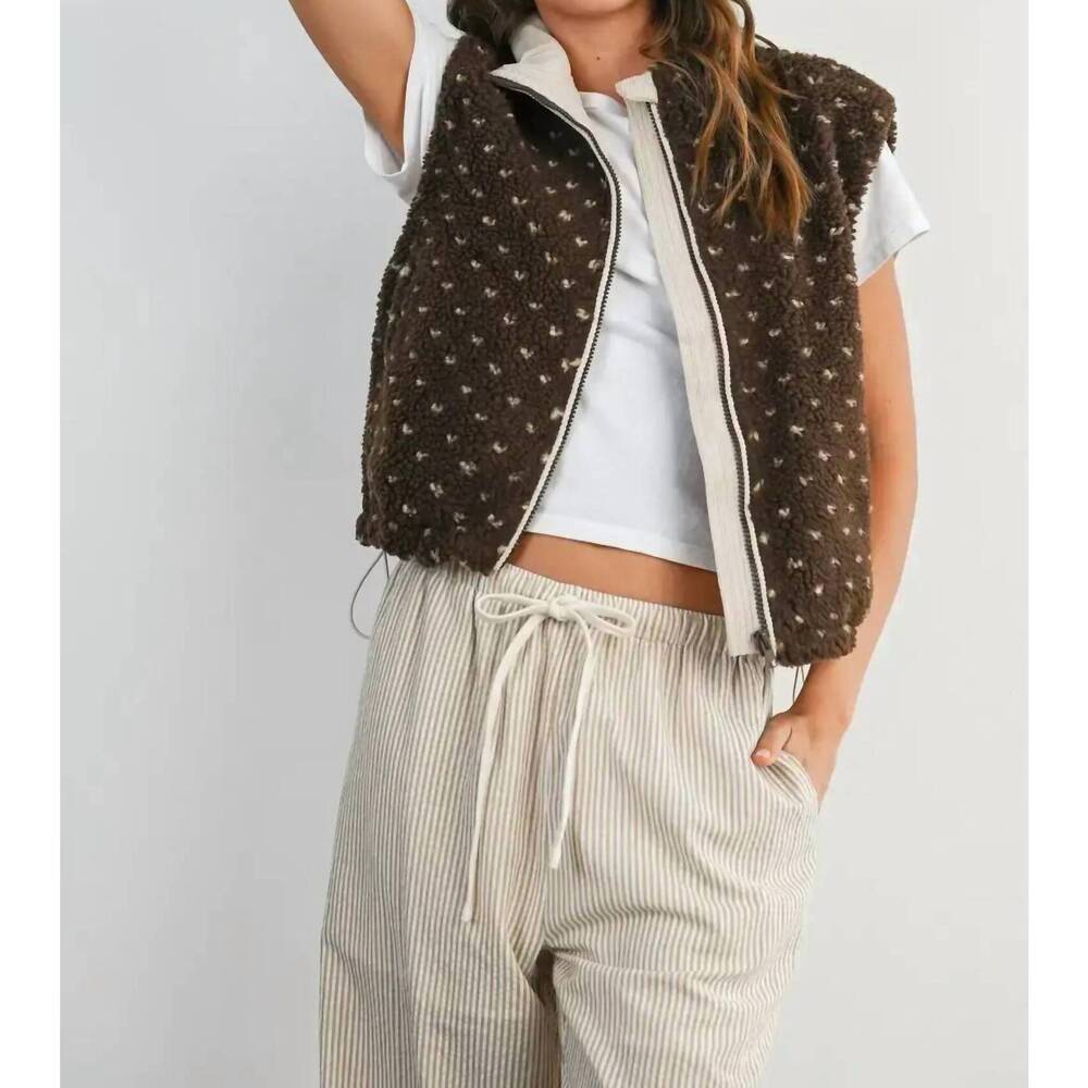 NEW BUTTERMELON amanda fleece vest in brown